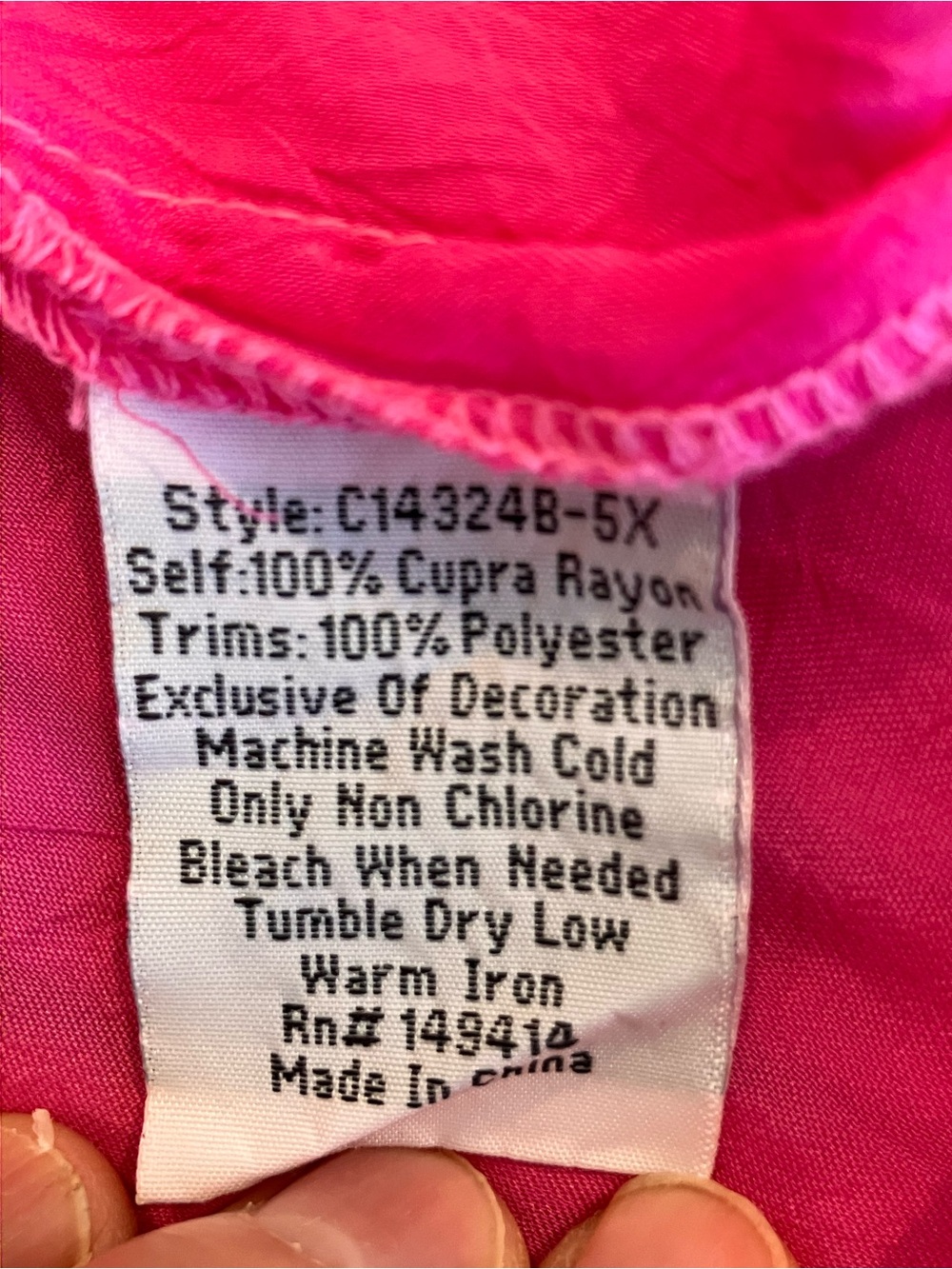 Johnny Was Bright Fuchsia Embroidered V-Neck Tunic - Picture 14 of 14